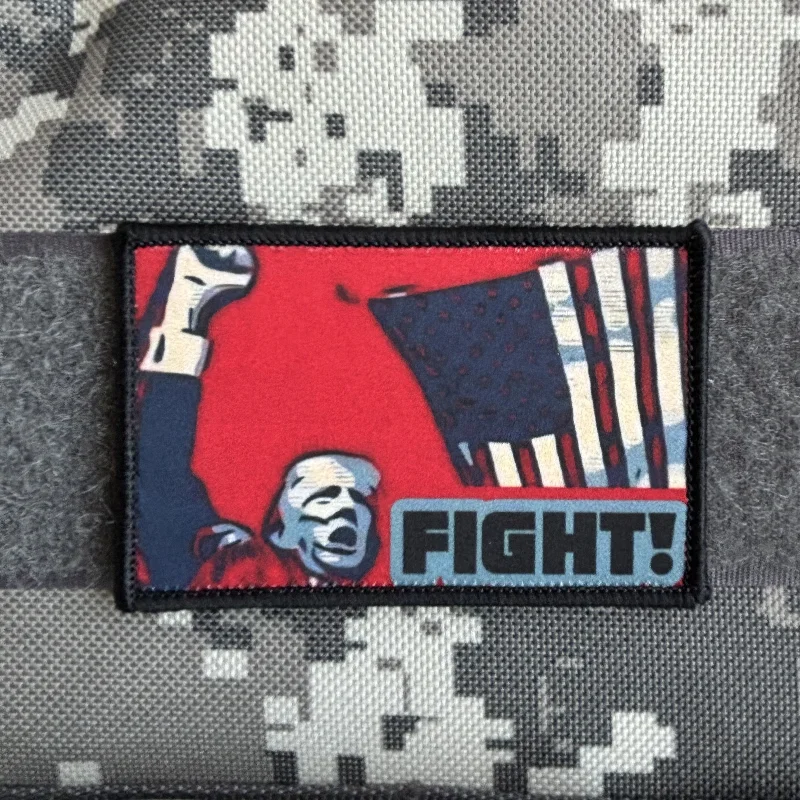 Trump America Fight Tactical Patch Hook and Loop Printing USA Chief Executive Morale Badge Patches Military Backpack Sticker