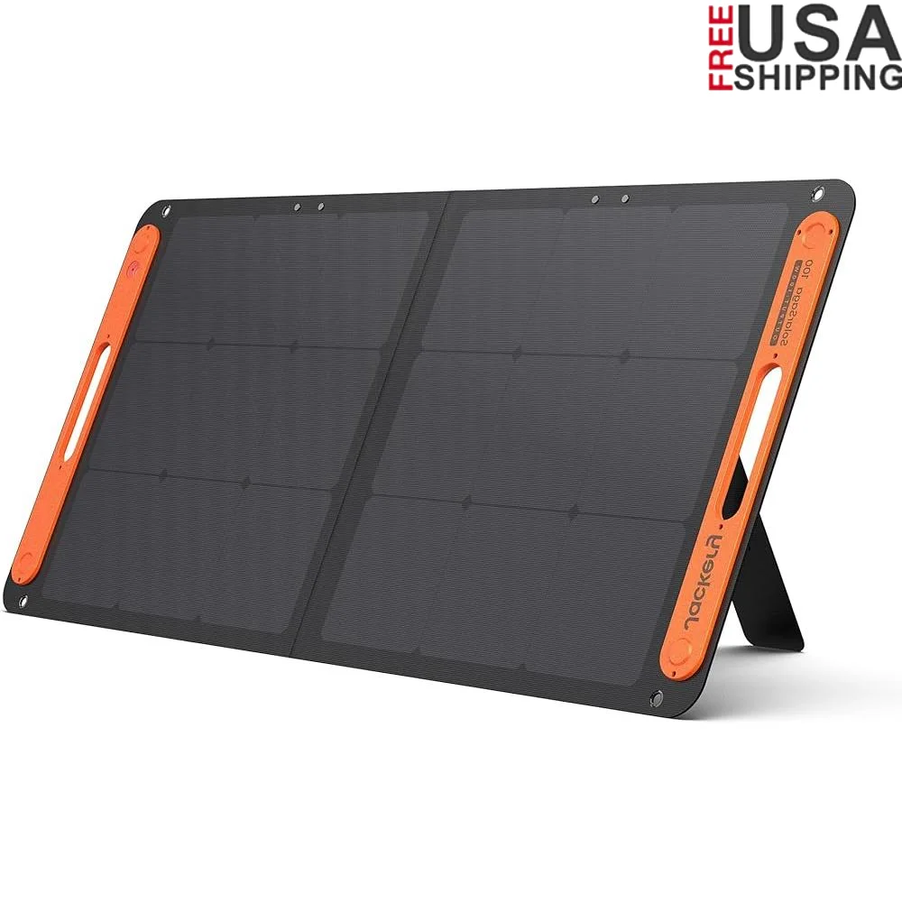 Bifacial 100W Portable Solar Panel Dual-Sided Energy High Efficiency Solar Cells Water Resistant Jackery Power Stations Camping