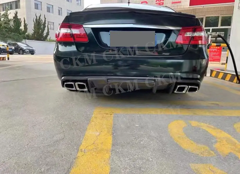 CKMUUER Carbon Fiber Rear Bumper Lip Spoiler For Benz E Class W212 E400 E500 E63 AMG Sport 2011 -2013 Rear Diffuser Trims view 5