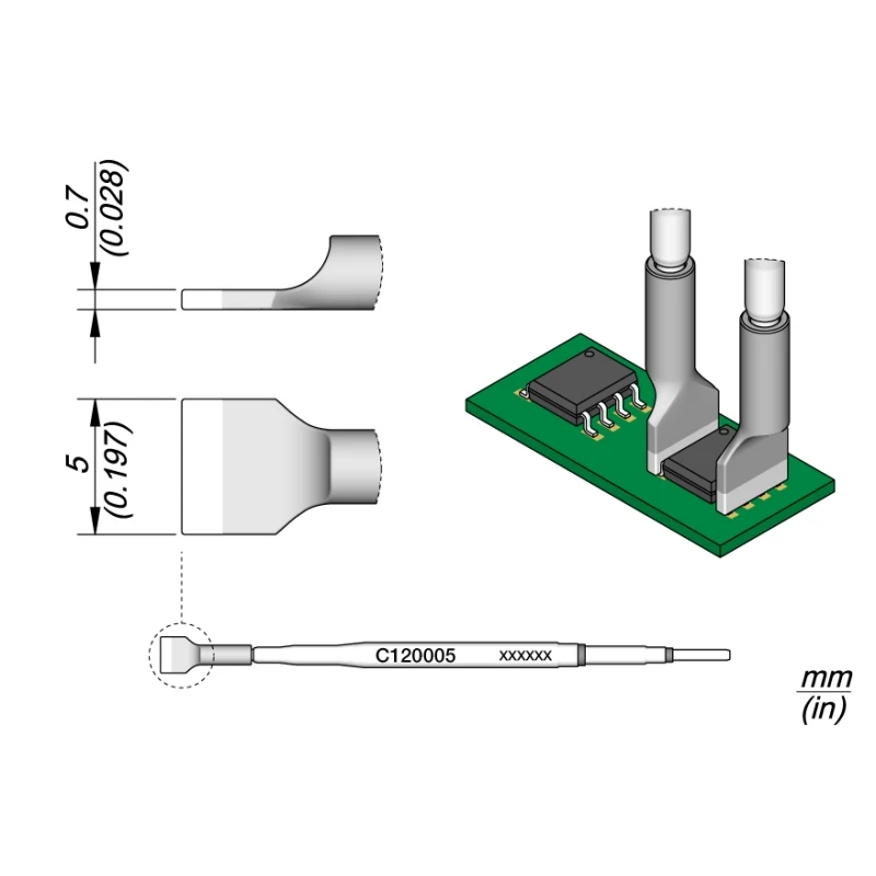 1 Piece C120-005 Soldering Iron Tip For JBC Work With Micro Tweezer PA120