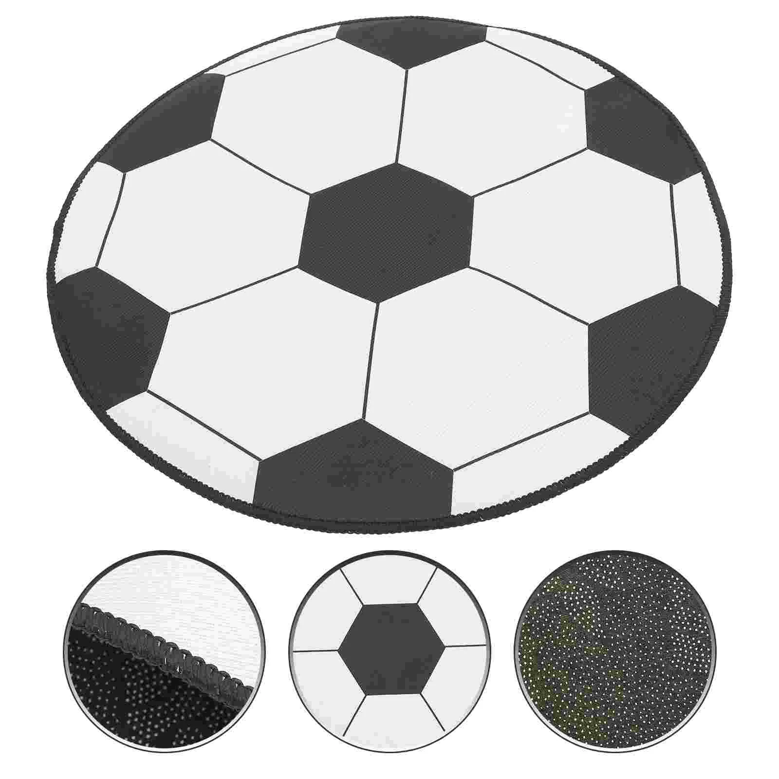 Sheepskin Rug Football Computer Chair Mat Pattern Desk Ground Floor Carpet Pad Rugs Office