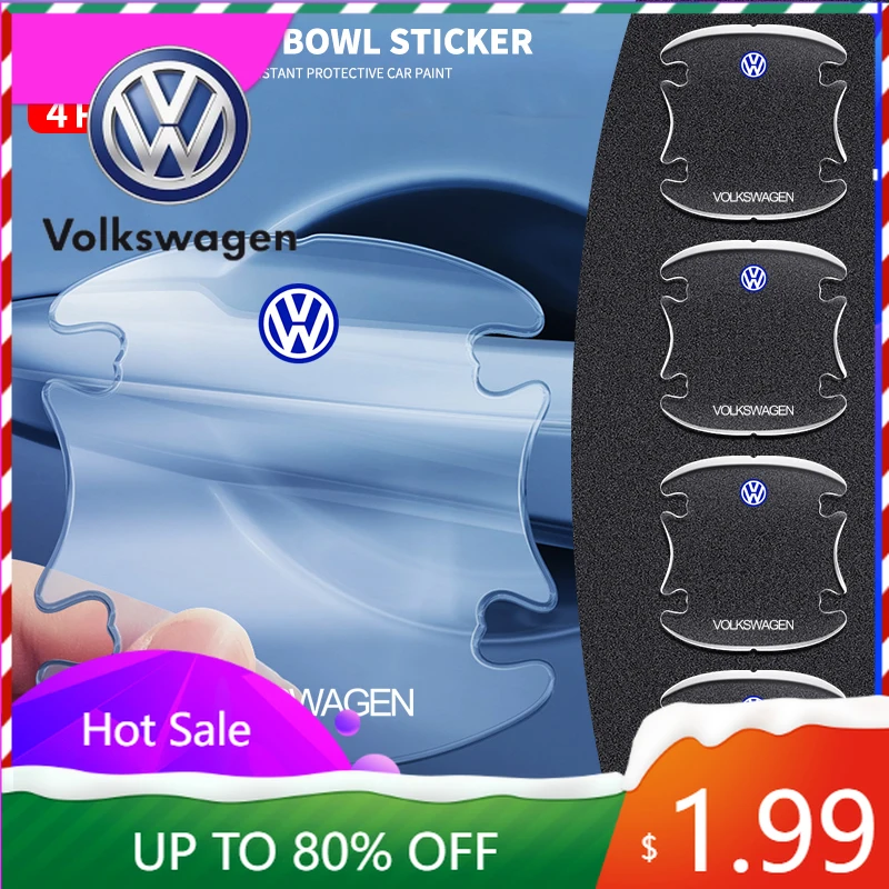 

Для VW Volkswagen Jetta MK5 Golf, 4 шт., прозрачная защитная пленка для ручек дверей автомобиля, наклейка против царапин для Volkswagen VW Tou