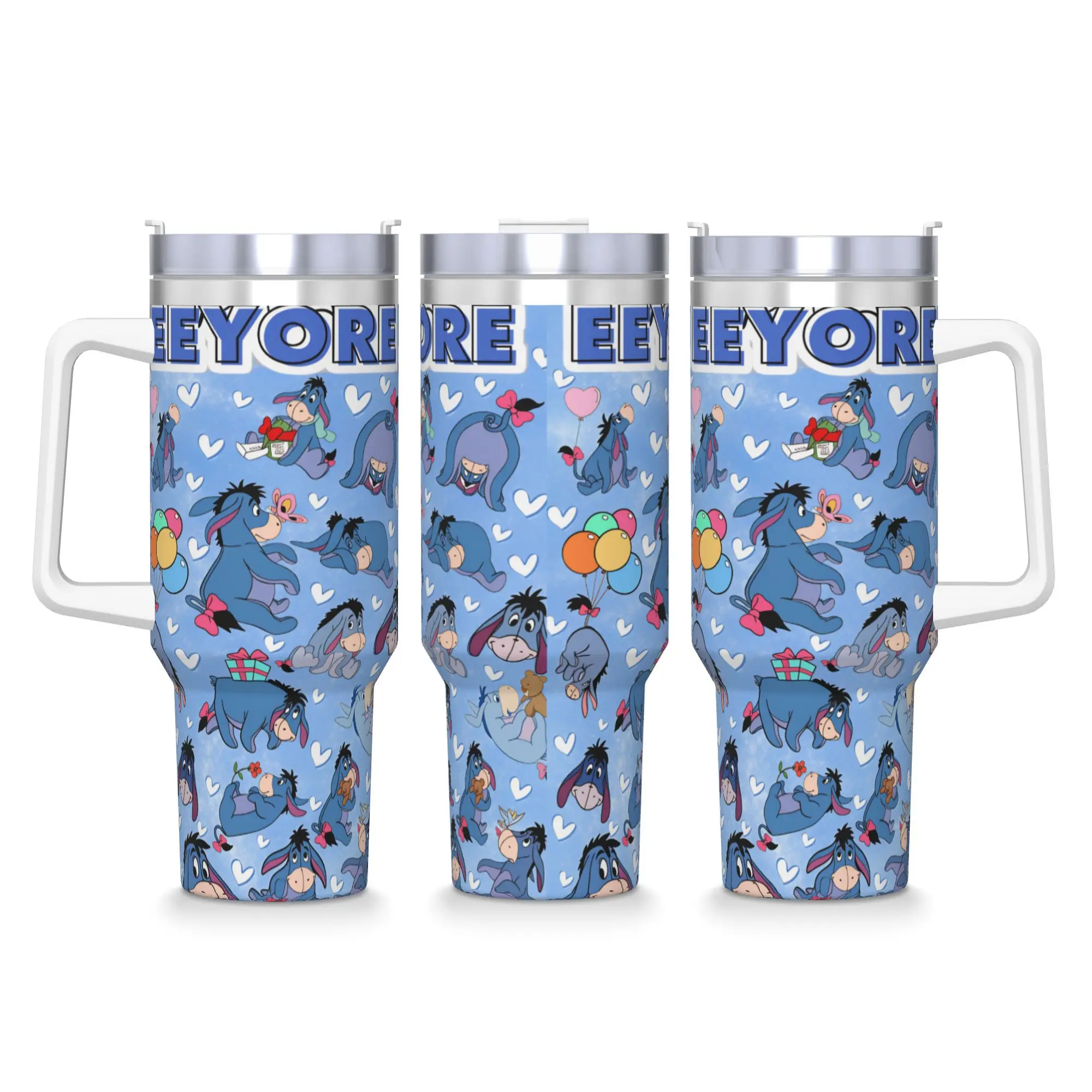 

Winnie The Pooh Tumbler Eeyore Cold Drink Water Bottle Portable Stainless Steel Thermal Cups Printed Beach Car Mugs