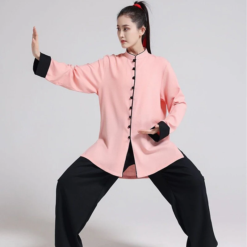 Premium Women's 3-Season Lightweight Breathable Stretch Linen-Cotton Tai Chi Practice Performance Uniform Color-Co