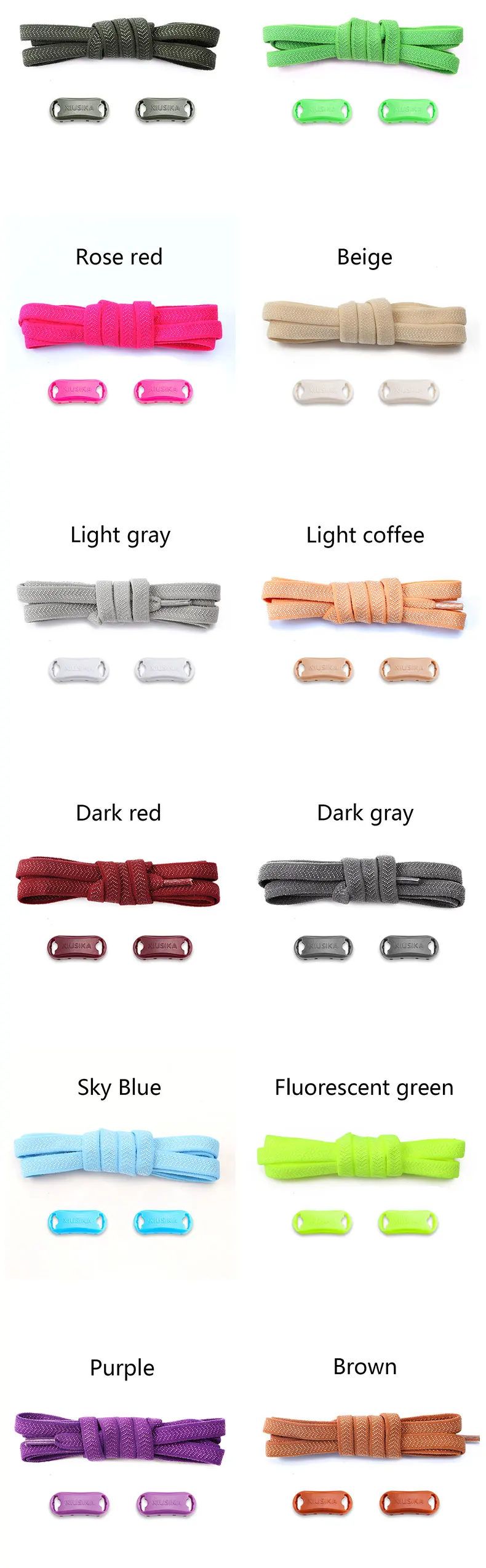 1 Paar Schnürsenkel ohne Krawatte, elastische Schnürsenkel für Kinder und Erwachsene, für Turnschuhe, Schnürsenkel, schnelle Spitze, faule Sport-Gummibänder, flache Schnürsenkel – Detail 10