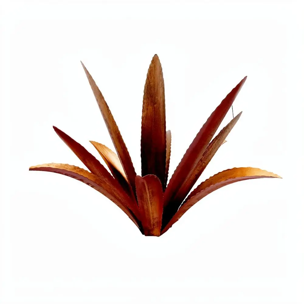 Rustic Metal Agave Plant Sculpture Colorful Iron Art Ornament Garden Backyard Patio Lawn Landscaping Statue Decor