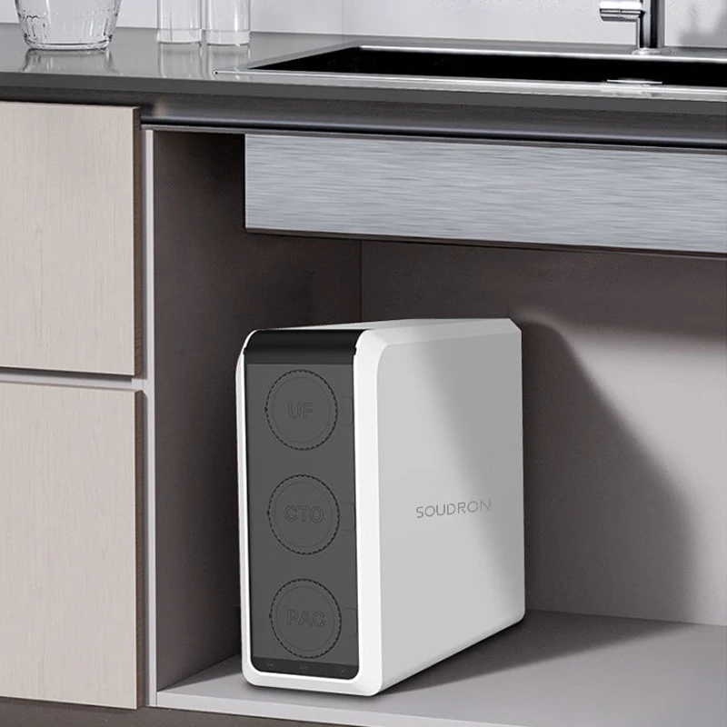 SOUDRON 가정용 한외여과 정수기 시스템, UF CTO PP 물 여과 식수 필터, 3 단계