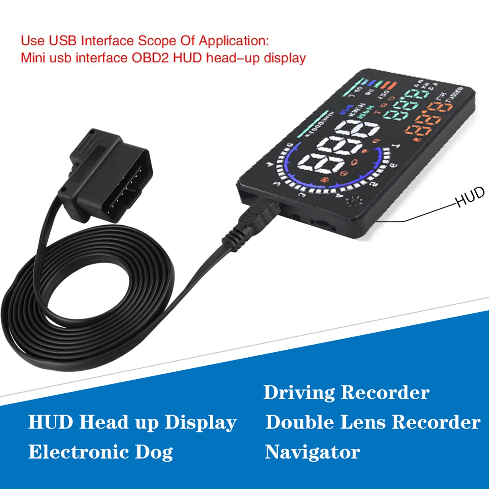 16pin USB Cable 180cm Car OBDII OBD2 EOBD 16pin Diagnostic Extension Adapter to Mini USB Cable OBD-II USB Cable OBD2 USB Cable