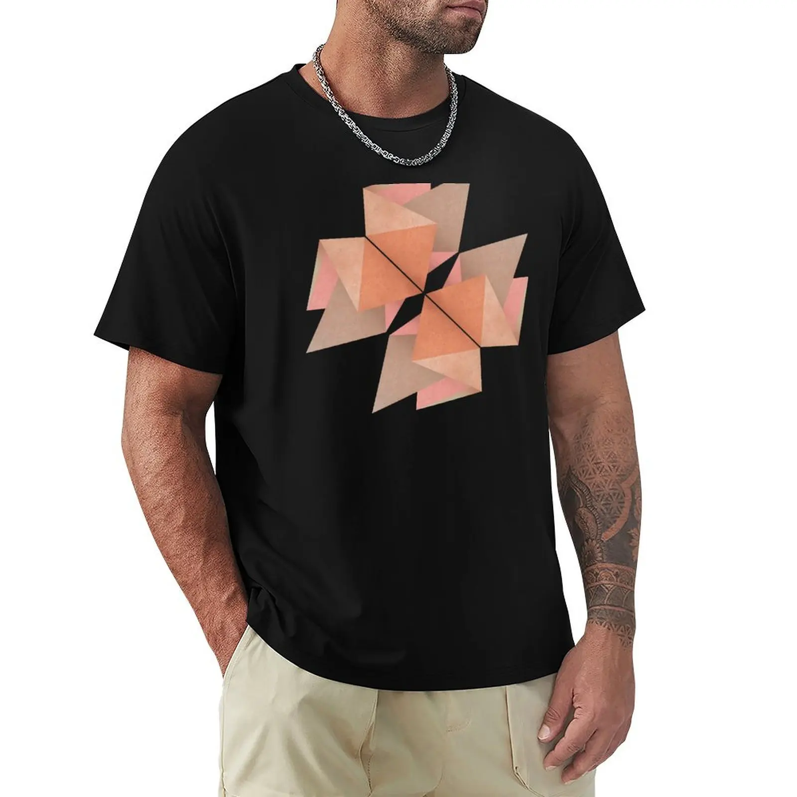 

Texured Rose Gold T-Shirt Non-Shrink Basic Cotton T-Shirt