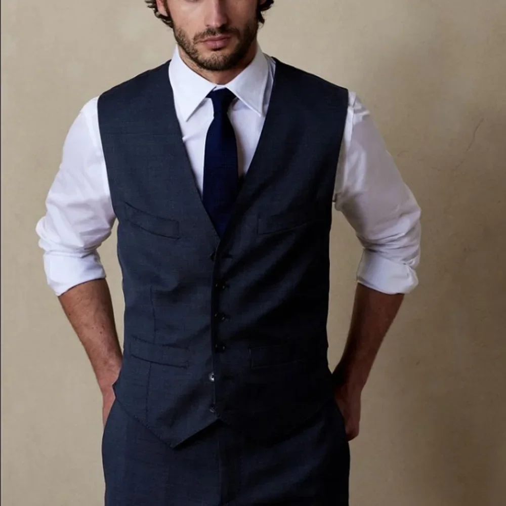 

Мужской жилет без рукавов с широким плечевым ремнем, темно-синий костюм для выпускного ужина/дарти, топы на четыре сезона, мужская одежда, chaleco hombre