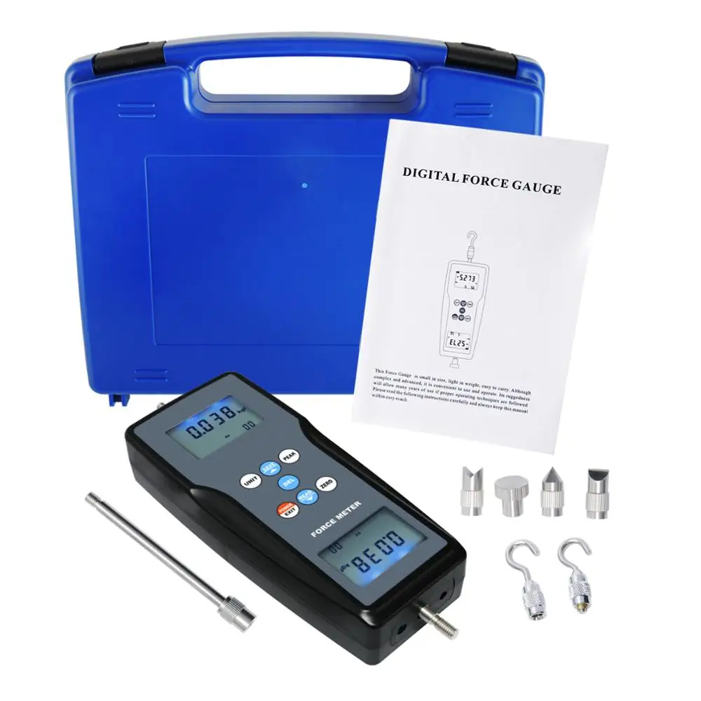 FM-207_2K Digital Force Meter Gauge Pull & Push Magnitude Test Tester N / kg / lb / g Measurement for Manufacturing, Electronics