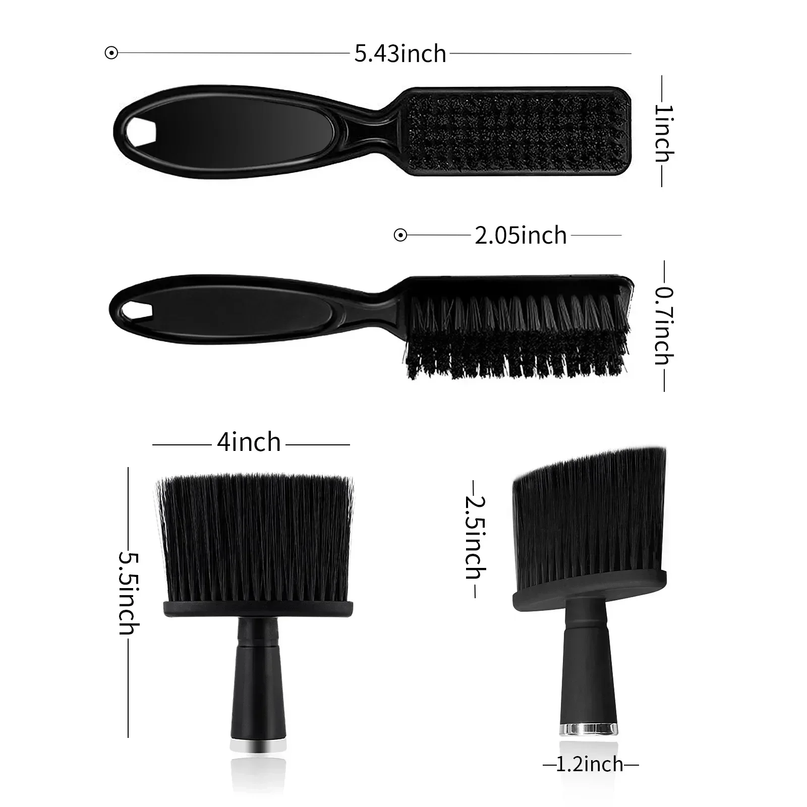 Conjunto de escova de barbeiro para homens cabeleireiro, lâmina, limpo, pescoço espanador, clipper, escova de limpeza, óleo cabeça pente, clipper pentes, 2pcs