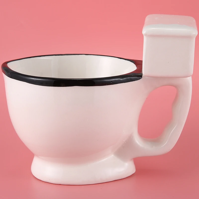 New Novelty Toilet Ceramic Mug With Handle 300Ml Coffee Tea Milk Ice Cream Cup Funny For Gifts