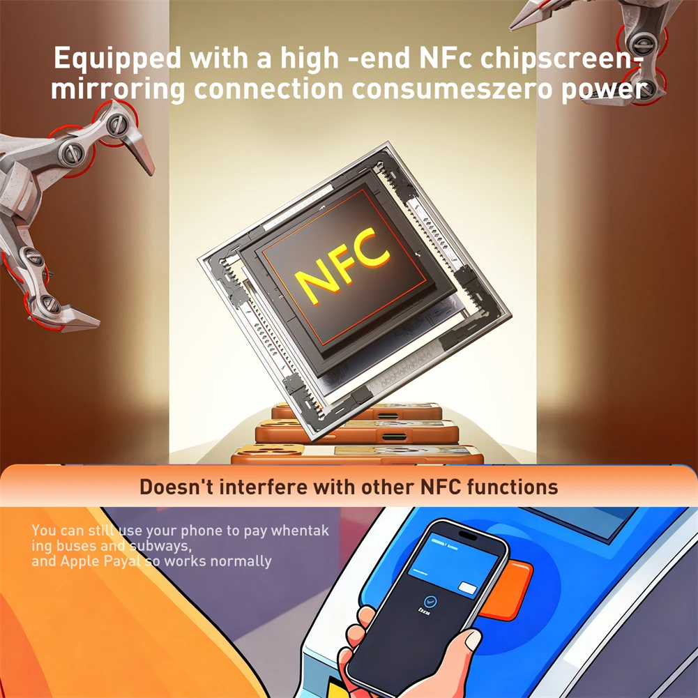 NFC وظيفة AI الحالات الهاتف آيفون 17 برو ماكس شاشة الحبر DIY الفاخرة E شاشة الحبر عرض جراب هاتف مخصص