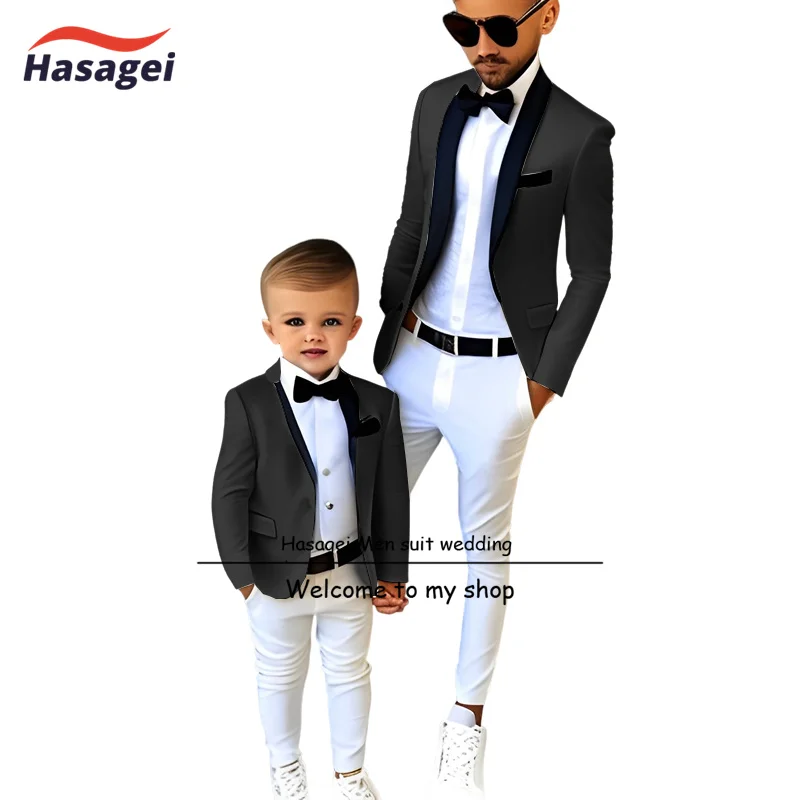 Smoking de colarinho de frutas verdes para crianças, blazer infantil, terno de casamento infantil, vestido de férias elegante, 2-16 anos, 2 pcs