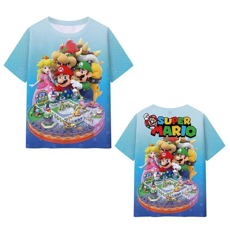 

Super Mario 3D Digital Print T-Shirt - Game Cartoon Family Clothing - Round-neck Men's and Women's Matching Short-Sleeved Shirt