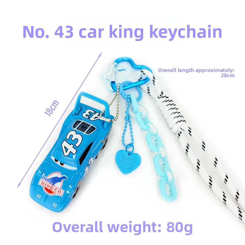 Neuer Lightning McQueen Auto-Schlüsselanhänger aus Legierung, Sammlerstück mit Lanyard und Dopamin-Kettenanhänger – Detail 15