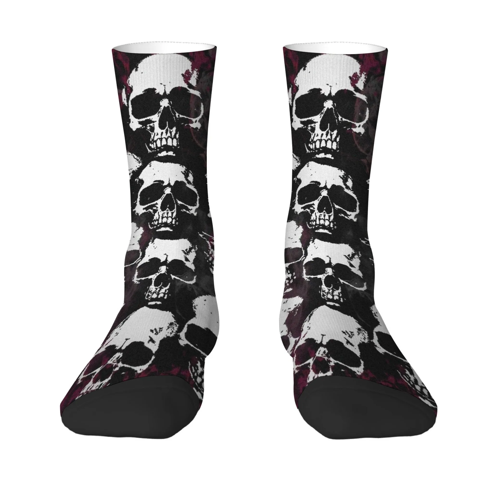 Metal Rock Gothic Skull Socks Retro Fashion Men's Socks Comfortable Non-Slip Casual Sports Socks Novelty Funny Compression Socks