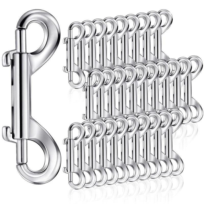 

30 Pieces Double Ended Bolt Snaps Hooks, 2.7 Inch Heavy Zinc Alloy Trigger Clips Metal Chain Clips Key Holder Easy To Use