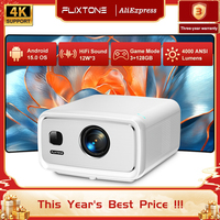 Flixtone D10S 4000 Ansi full hd Projector 4k wifi Android 15 3G 128 G Game Data Show Projector for Home Movie Theater Beamer