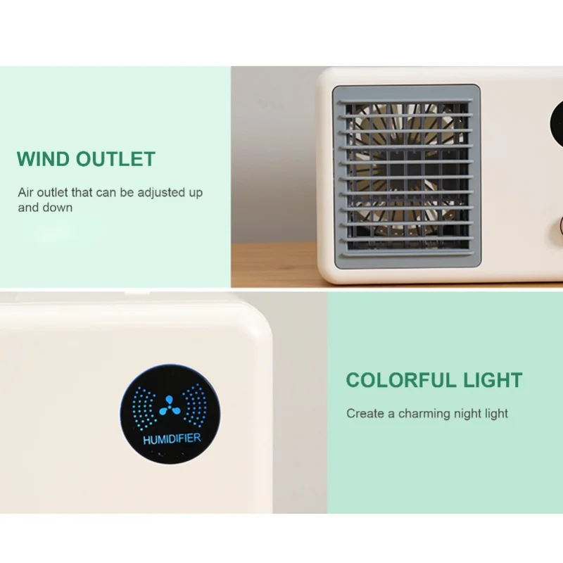 سطح المكتب مبرد الهواء مروحة مكيف الهواء الصغيرة USB مروحة شخصية مبرد الهواء الهادئ مروحة التبريد 3 سرعات مروحة التغشية لغرفة المنزل #4