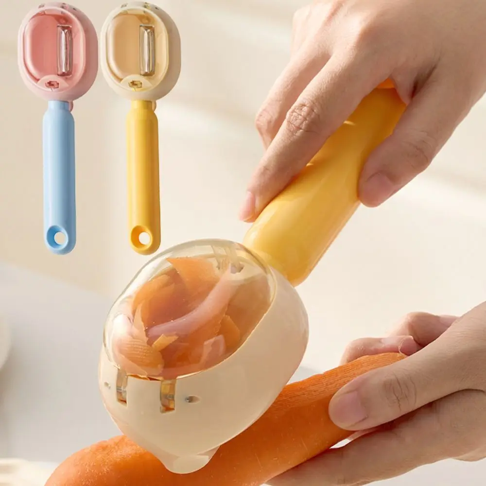 With Storage Box Kitchen Peeler Double-Way Ergonomic Handle Vegetable Slicer Stainless Steel Manual Fruit Peeling Tool Kitchen