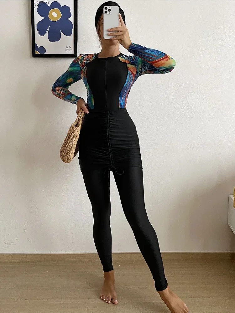New Burkini Muslim Swimwear 3 Pcs Swimsuit Skirt Woman Burkini Modest Swimsuit for Religious Girls Long Burkini Women Dreeses