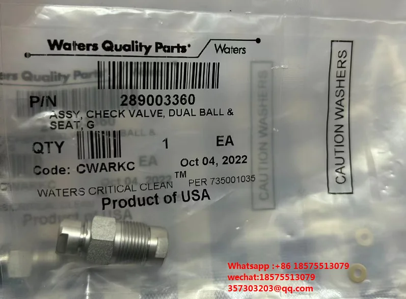 For Waters 289003360 UPLC H-Class I-Class Pump Head Double Ball Check Valve New 1 Piece