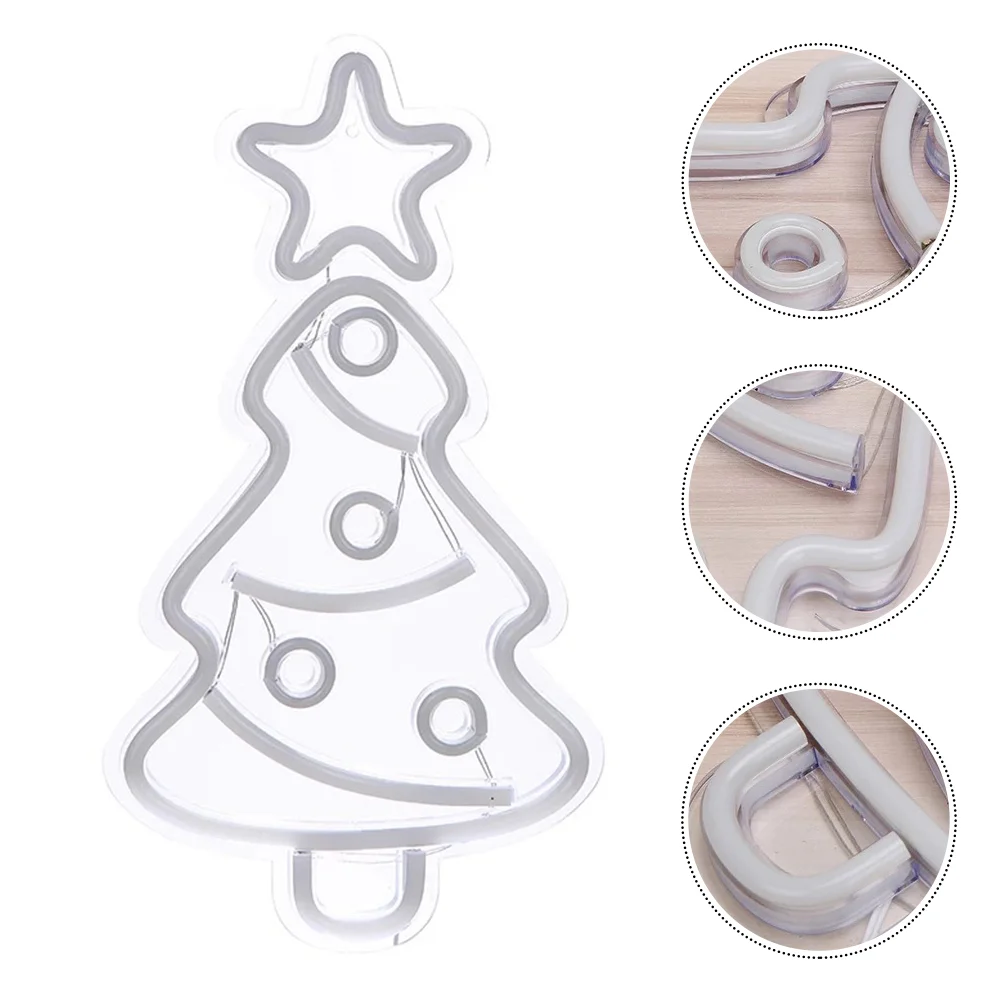 Christmas Tree Neon Light Wall Decor Lamp Ornaments Xmas Design Decorative Lights