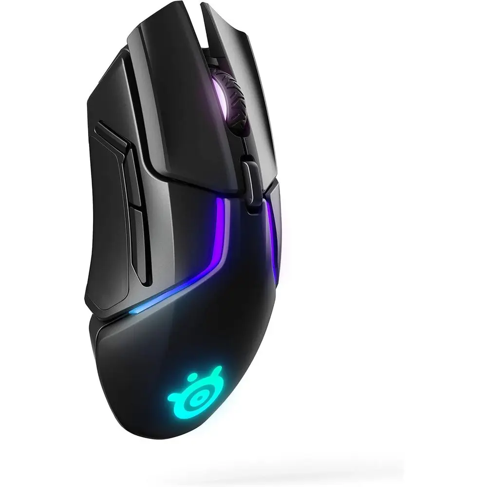 Ratón para Juegos Quantum con Cable - Recargable, Sensor Dual de 12000 CPI, 256 Pesos Personalizables, Iluminación RGB de 8 Zonas