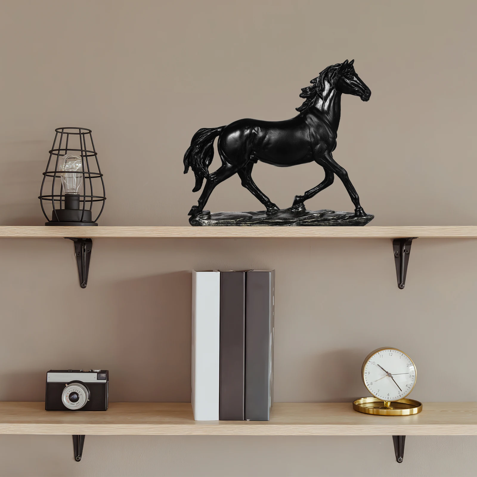 

Horse Sculptures Home Decor Decoration Office Small Figurine Desk Black Ornament