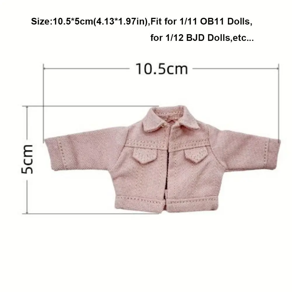 Roupas de boneca em 6 cores, casaco jeans, mini boneca fofa, acessórios de boneca, brinquedos para bonecas obitsu11, 1/12 bonecas bjd