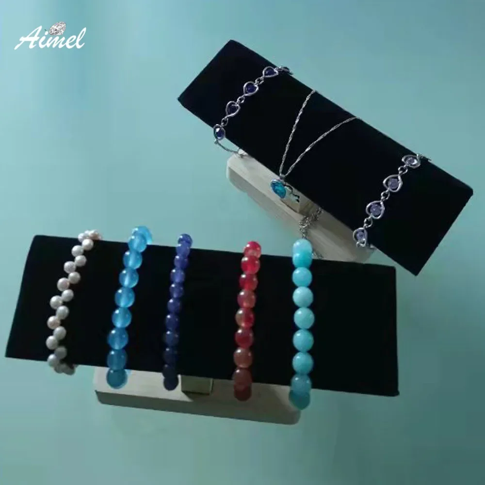 

Wooden Base Bracelet Jewelry Display Stand T Bar Watch Bangle Storage Holder Necklace Headband Organizer Showcase Watch Display