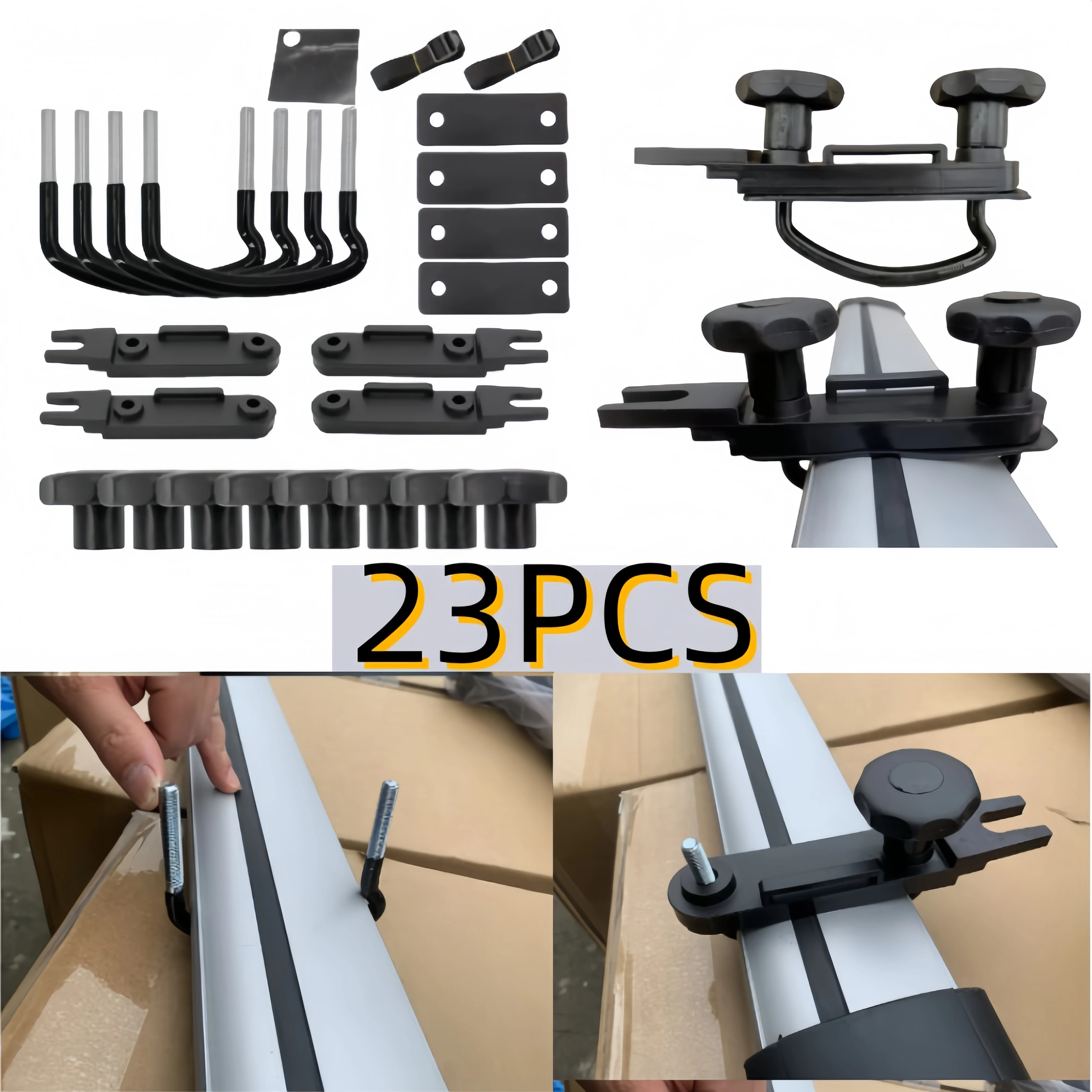 Universal Heavy Duty Metal U Bolts Roof Box Mounting Kit For Luggage Rack Van SUV Secure Fixing Clamps Accessories