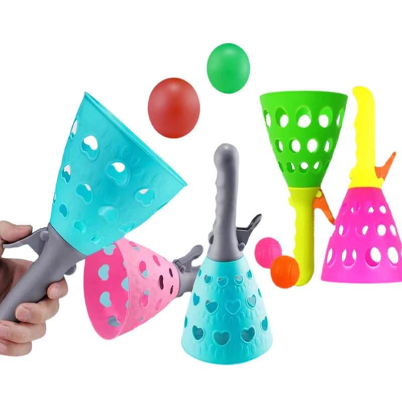 Outdoor Kids Fun Ejection To Catch a Ball Launch Throwing Toy Pinball Sense Training Equipment Pair for Toys Parent-Child