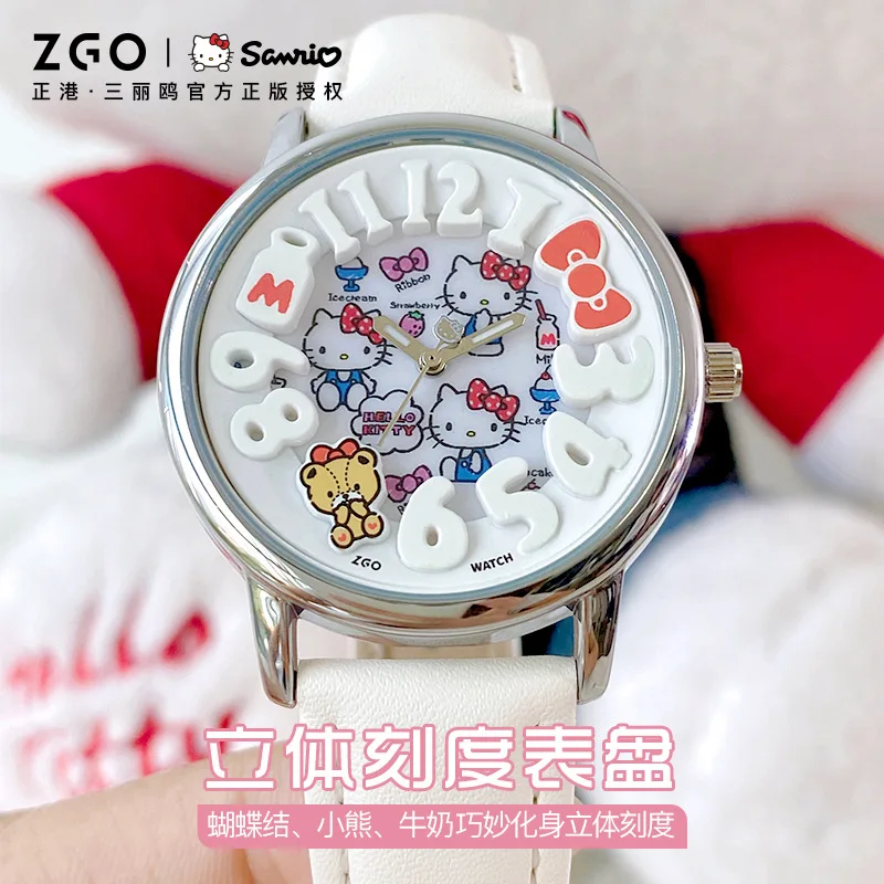 Kawaii Sanrio Student Watches Hello Kitty Kuromi Cinnamoroll New Fashion Simple Waterproof Cartoon Pointer Quartz Watch Gifts