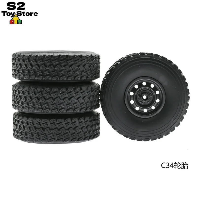 WPL Original Factory RC Truck Tires 4WD 6WD C34 For Military Truck Pickup Off Road Vehicle Heavy Duty DIY Replacement Parts
