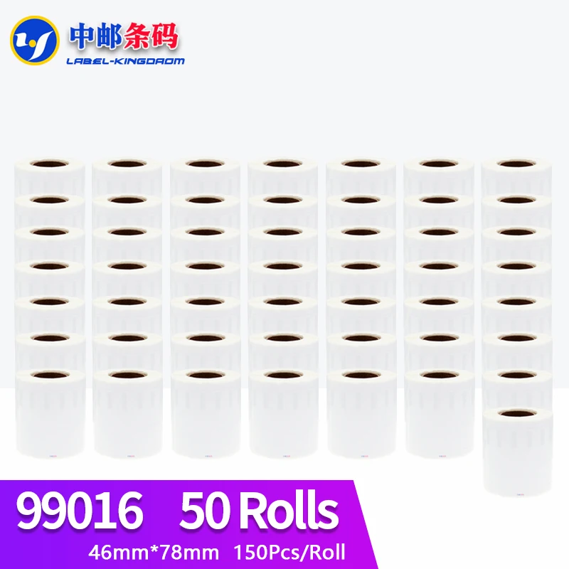 50Rolls Dymo Compatible 99016 Label 46mm*78mm 150Pcs/Roll for LQ 450Turbo Thermal Printer