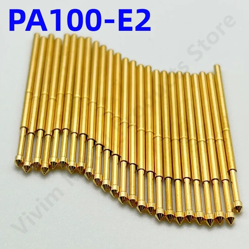 20/100PCS PA100-E2 Spring Test Probe PA100-E Test Pin P100-E P100-E2 Test Tool 33.35mm 1.36mm Needle Gold Tip 1.50mm Pogo Pin