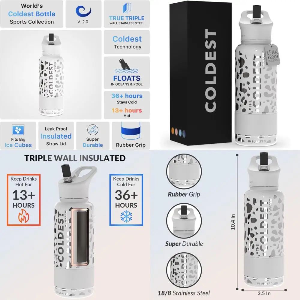 

Термос из нержавеющей стали с леопардовым принтом, 950 мл, для мужчин и женщин