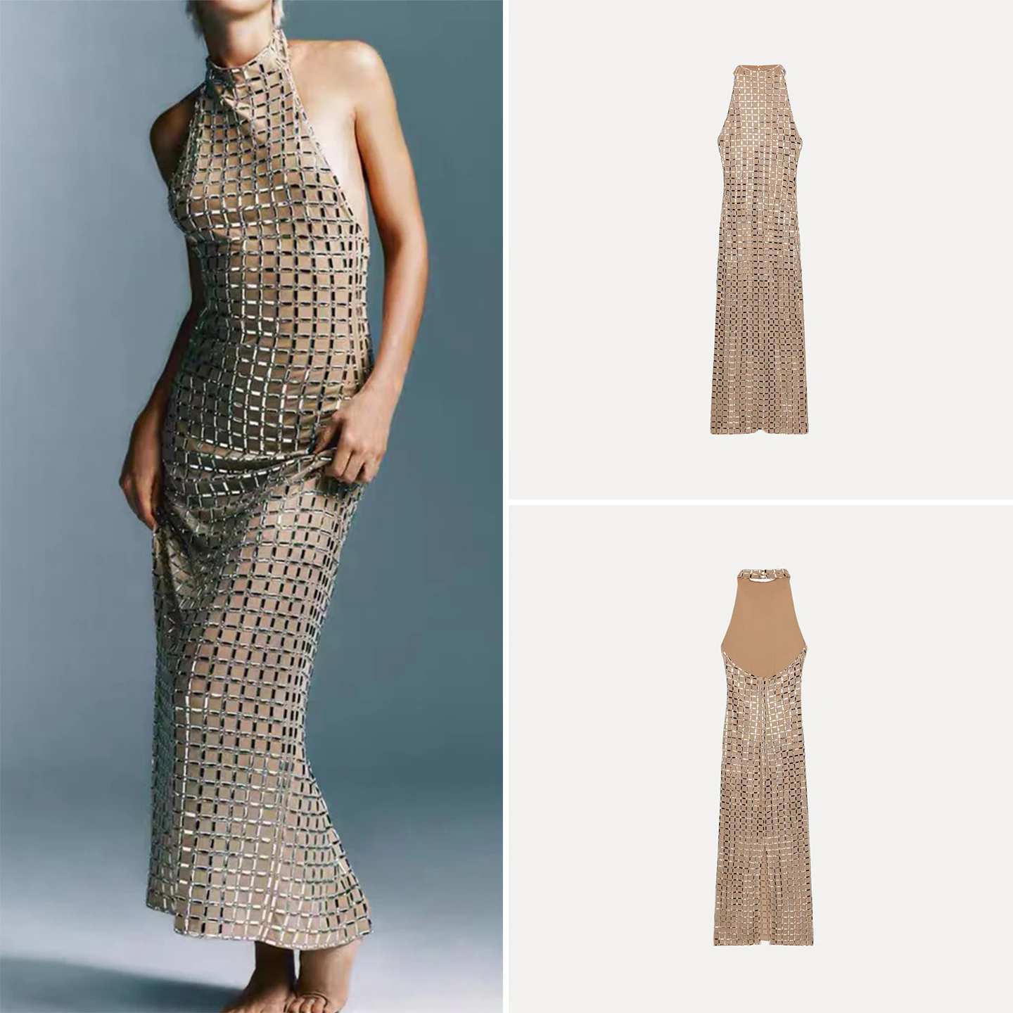 

Зима 2025 г., женское платье миди с кружевом и подвесным платьем iny Tead, юбка трапециевидной формы, облегающая повседневная одежда