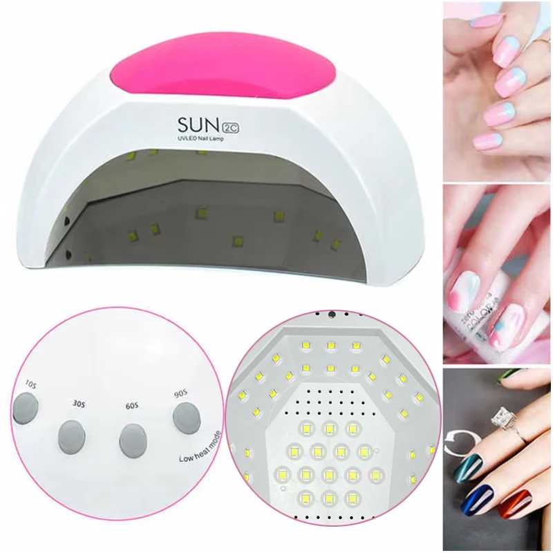 Sun2C Nail Lamp 48W Gel Polish Dryer Pedicure Light Manicure Lamp Nail Art Gel Dryer Machine LED UV Nail Lamp Not Black Handed