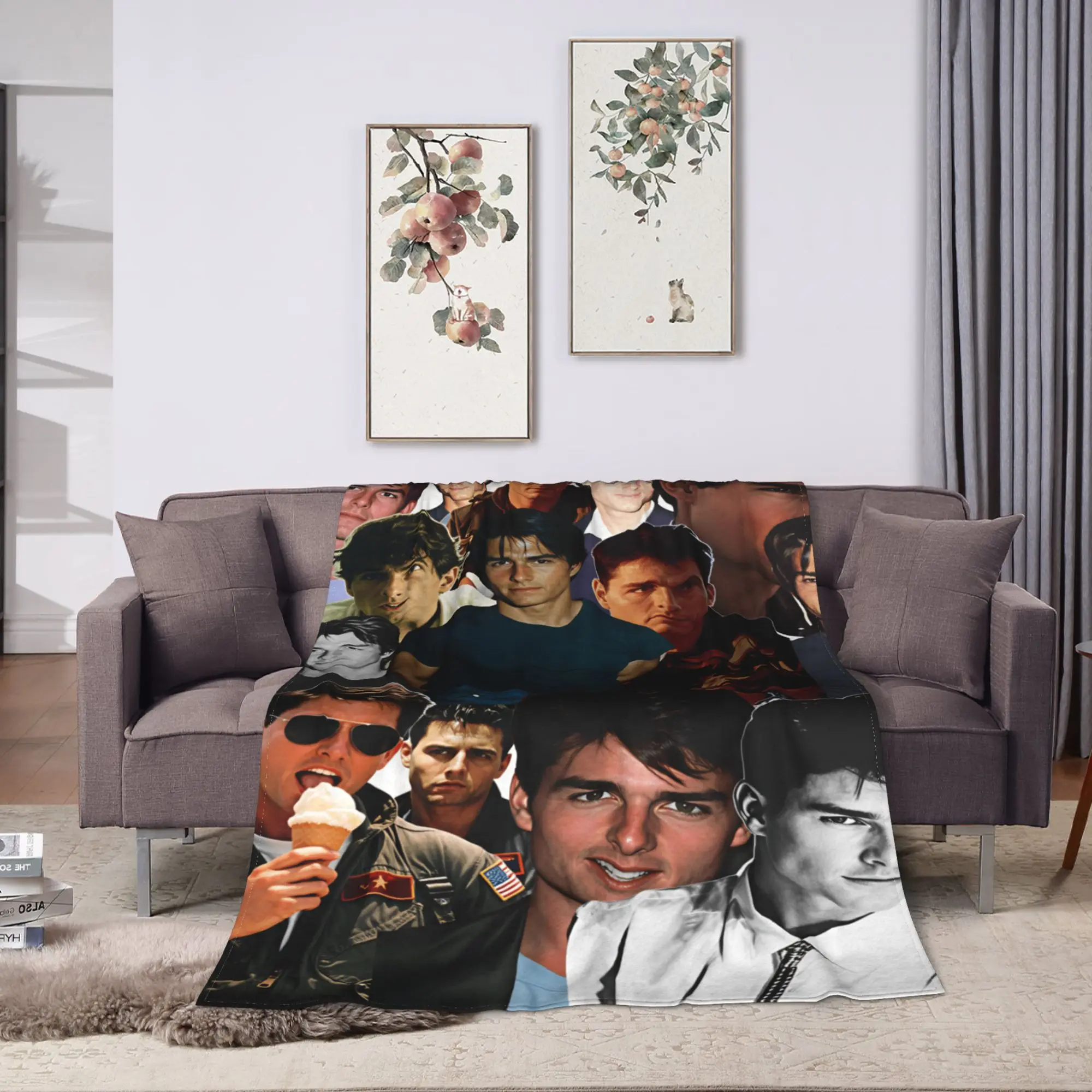 Tom C-Cruises Actor Blanket Adults  Flannel Bedding Throws For Living Room Soft Cozy Custom Quality Bedspread Gift