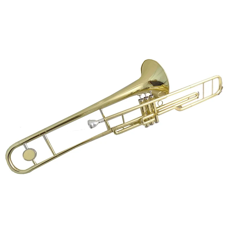 

C Key Piston Trombone with Case Mouthpiece Yellow Brass Customized Trombones Lacquer Wind Musical Instruments Trombone De Vara