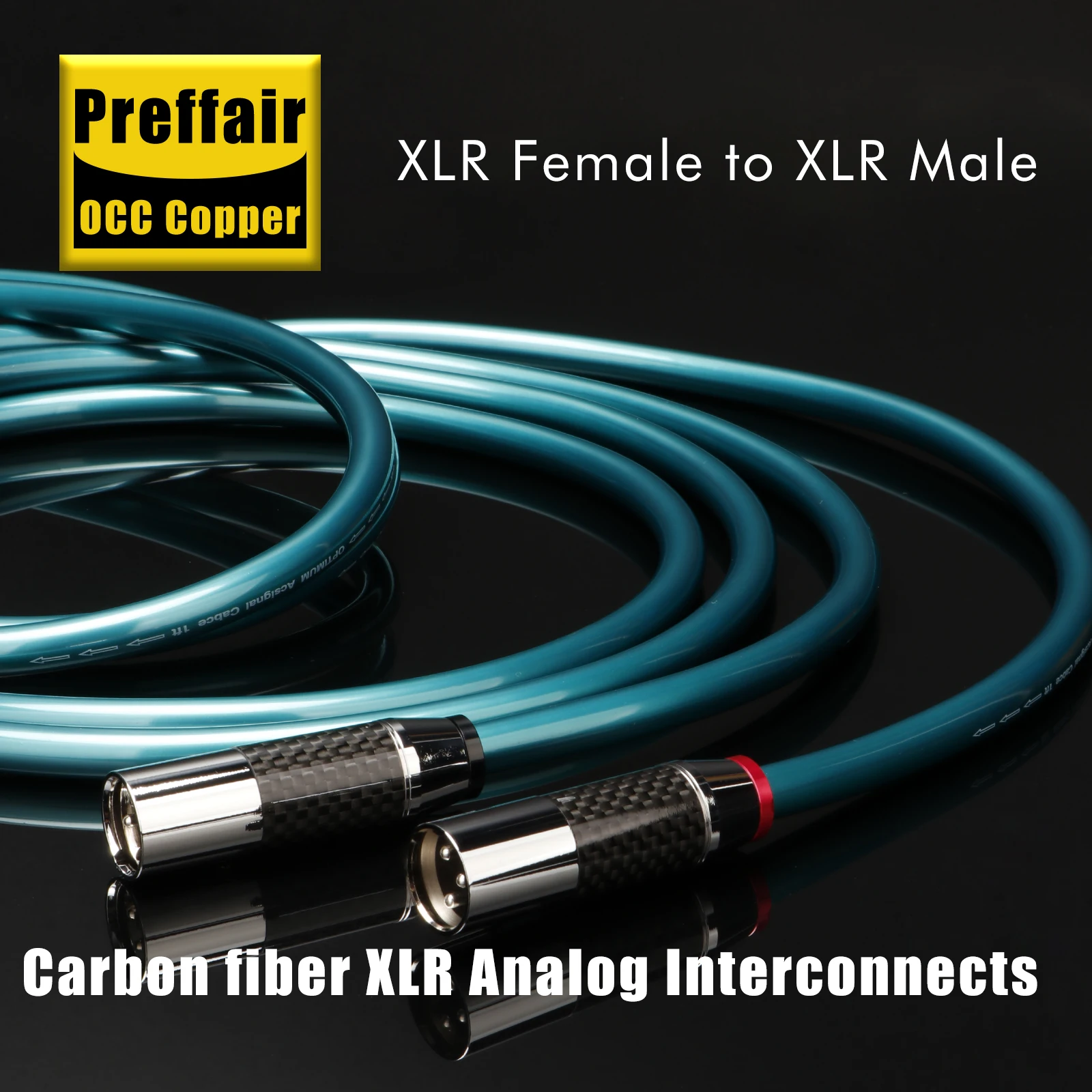 

Preffair hifi OCC XLR Cable Audio Analog Interconnects Cable Carbon Fiber Male to Female XLR Connector Plug