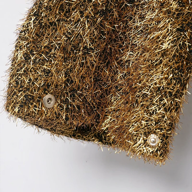 Willshela Women Fashion Golden Front Zipper Jackets Vintage Lapel Neck Long Sleeves Female Chic Lady Coats Outfits