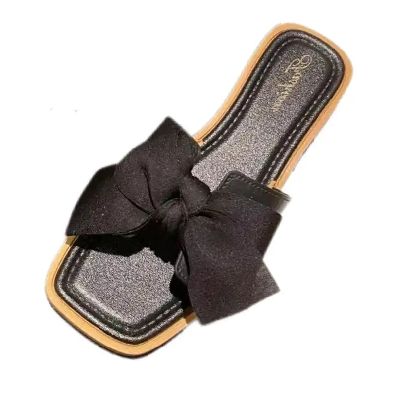 صنادل رومانية مسطحة بأسلوب خيالي للنساء، أحذية خارجية عصرية متعددة الاستخدامات للطالبات والسيدات بكعب مسطح #3