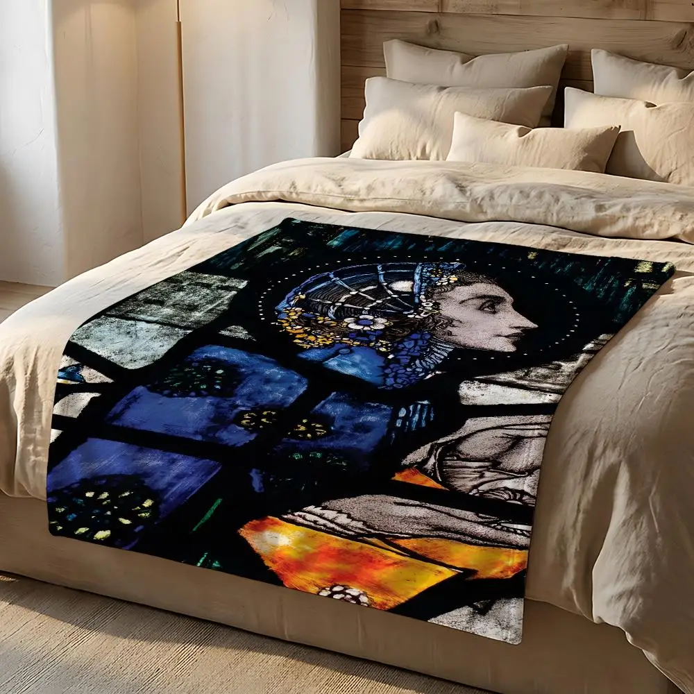 Illustrator Harry Clarke Throw Short Plush Throw Blanket Soft Skin-Friendly Multi-Scene Home Office