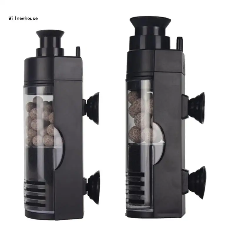 

Aquarium Water Purifying Device Suction Cup Fish Wall Mounted Water Supplies Quiet Filter Device for Office Home Dropship