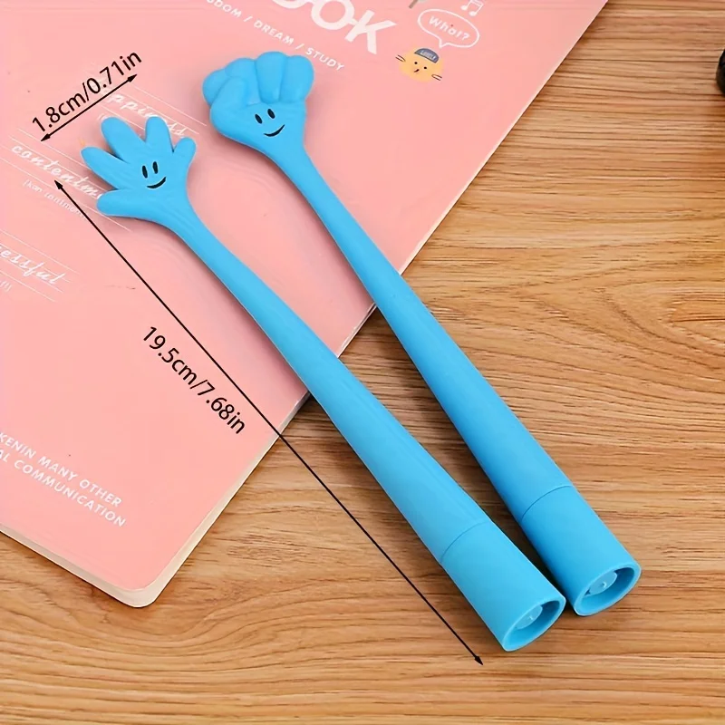 3/6 Random Color Fun and Creative Cartoon Gesture Ballpoint Pens - A Perfect Choice for Standing Stationery Lovers!